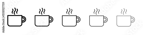 coffe cup icon vector thin outline style sign