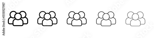 community icon vector thin outline style sign