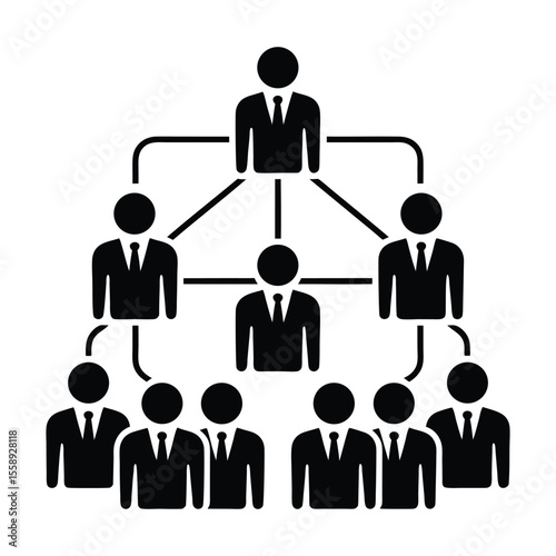 A modern graphic set for representing teamwork, management structure, and focus groups On White Background