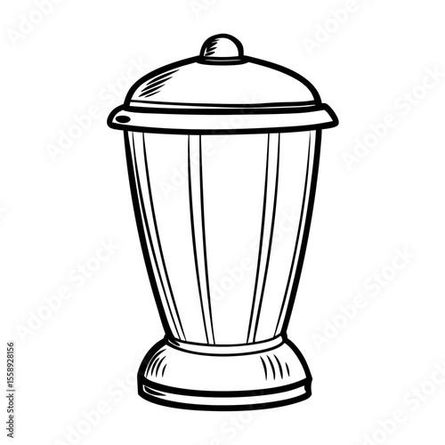 Blender lid cap in clean, straight lines and shapes  