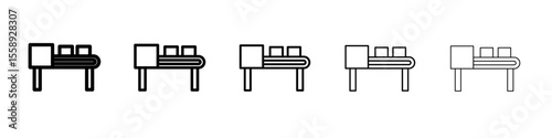 conveyor icon vector thin outline style sign