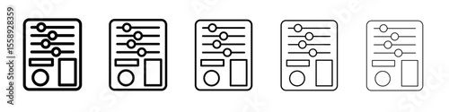 control panel icon vector thin outline style sign