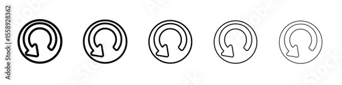counter clockwise icon vector thin outline style sign