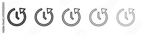 counterclockwise rotation icon vector thin outline style sign