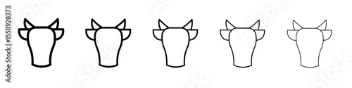 cow icon vector thin outline style sign