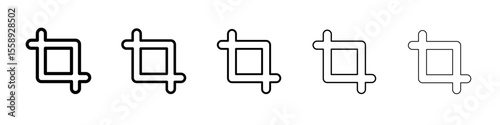 crop icon vector thin outline style sign