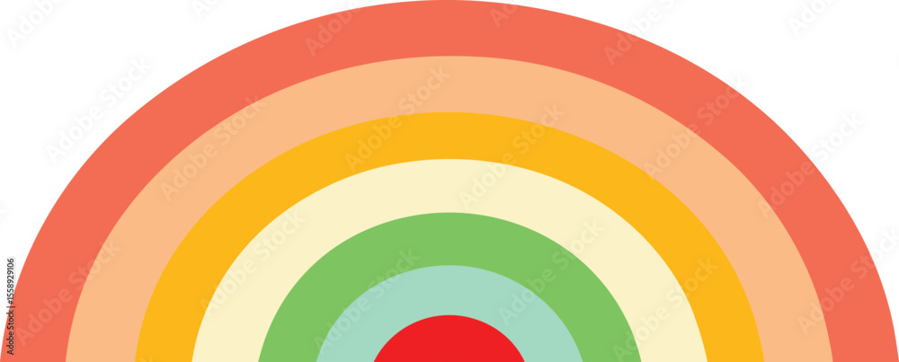 Obraz premium Handdrawn Rainbow with Red Orange Yellow Green Blue Arcs on Background color