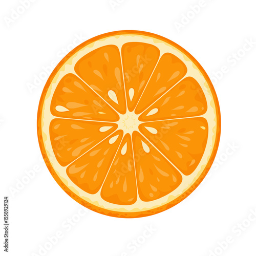 Orange slice icon, bright and colorful, graphic design