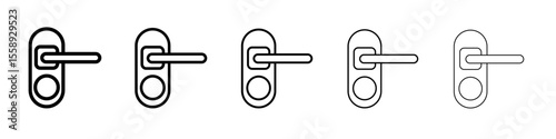 Door knob icon vector thin outline style sign