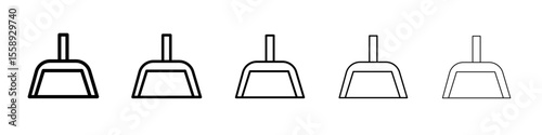 Dustpan icon vector thin outline style sign