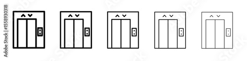 elevator icon vector thin outline style sign