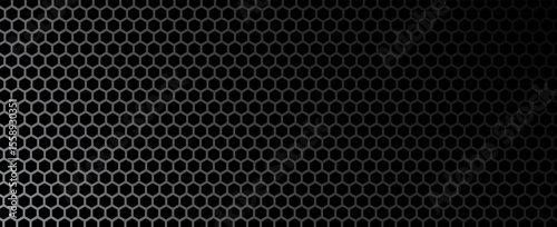 Black metal texture steel background. Perforated sheet metal. vector