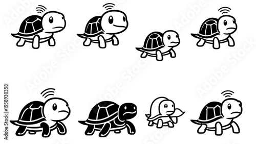 カメキャラクターアイコンセット｜Turtle Character Icon Set