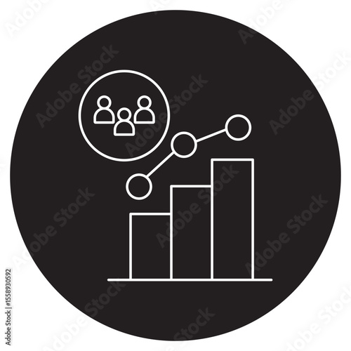 Audience Analytics icon, Unlocking Insights Understanding Your Audience Through Analytics, Data-Driven Engagement Mastering Audience Behavior for Better Results, vector