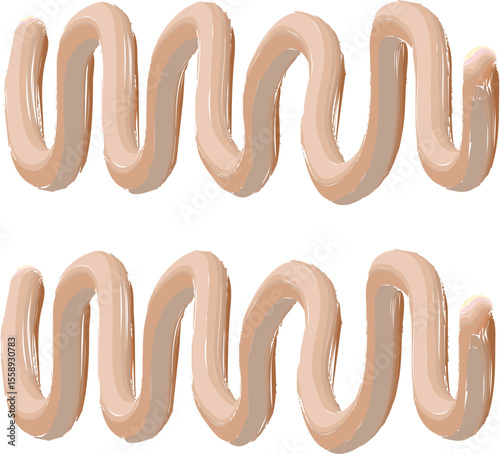 A sweet and playful of icing-style squiggle elements in brown shades