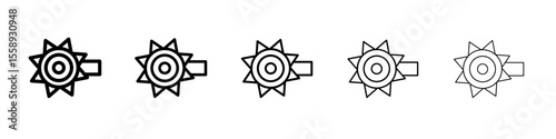 excavator icon vector thin outline style sign
