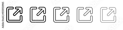 External Link Icon Single vector thin outline style sign