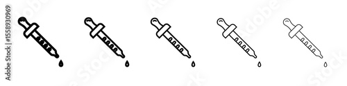Eye Droper Icon Single vector thin outline style sign