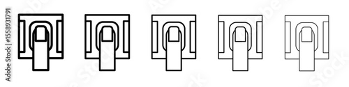 Finger authentication icon vector thin outline style sign