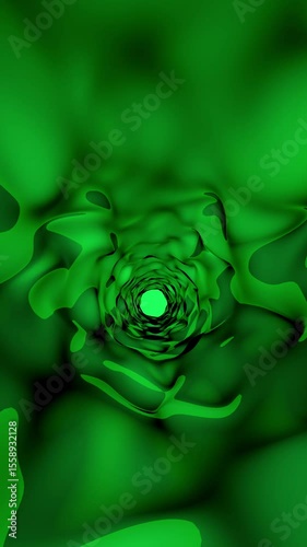 Abstract futuristic digital smooth tunnel background, looping geometric shape pattern animation concept.