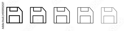 floppy disk icon vector thin outline style sign