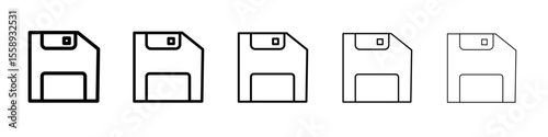 floppy disk icon vector thin outline style sign