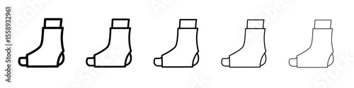 Foot splint icon vector thin outline style sign