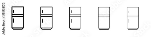 fridge icon vector thin outline style sign