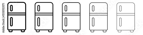 fridge icon vector thin outline style sign