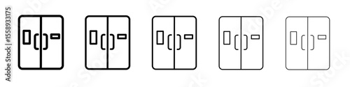 fridge icon vector thin outline style sign