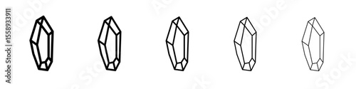 gem icon vector thin outline style sign