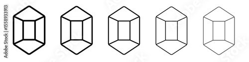 gem icon vector thin outline style sign