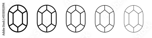 gem icon vector thin outline style sign