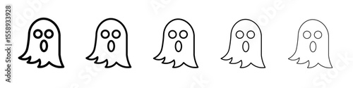 ghost icon vector thin outline style sign