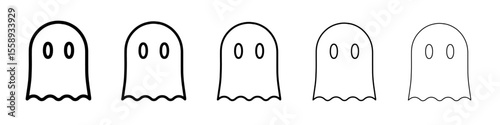 ghost icon vector thin outline style sign