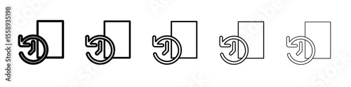 history icon vector thin outline style sign