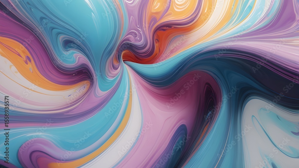 Obraz premium Vibrant Abstract Swirling Colors Digital Artwork