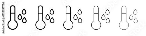 humidity icon vector thin outline style sign