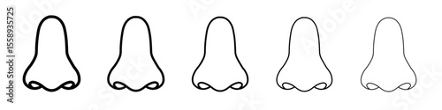 Human nose icon vector thin outline style sign