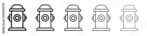 hydrant icon vector thin outline style sign