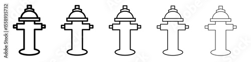 hydrant icon vector thin outline style sign