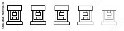 hydraulic press icon vector thin outline style sign