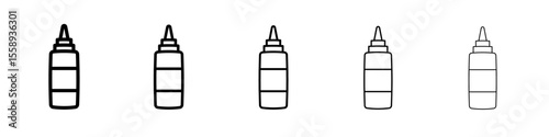ketchup icon vector thin outline style sign