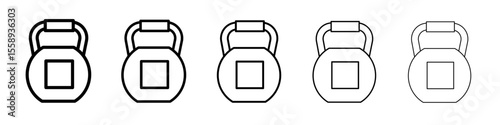 kettle bell icon vector thin outline style sign