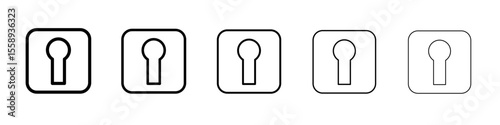 key hole icon vector thin outline style sign