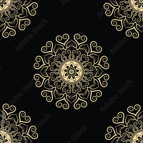 Luxury mandala design with golden pattern Arabic Islamic style. Elegant decorative mandala for print.