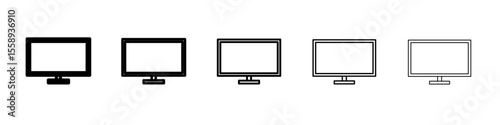 lcd tv icon vector thin outline style sign