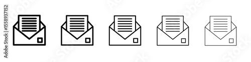 letter icon vector thin outline style sign