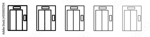 lift icon vector thin outline style sign