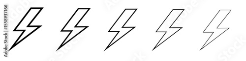 Free Download Lightning Icon Single vector thin outline style sign - GFXLoad